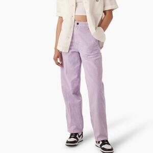 Dickies Hickory Stripe Pants Jeans Women's Sz 34 Regular Purple White Carpenter